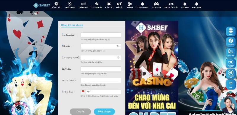 Hướng dẫn đăng ký tài khoản tại SHBet