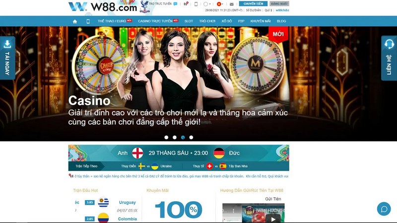 Nhà cái W88 cực uy tín với sảnh chơi casino chất lượng